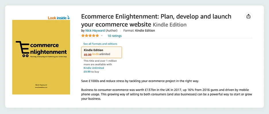 ecommerce enlightenment on amazon