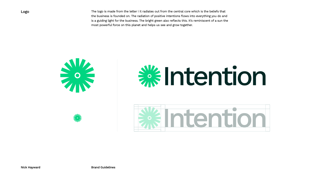 Brand guidelines for the new Intention brand