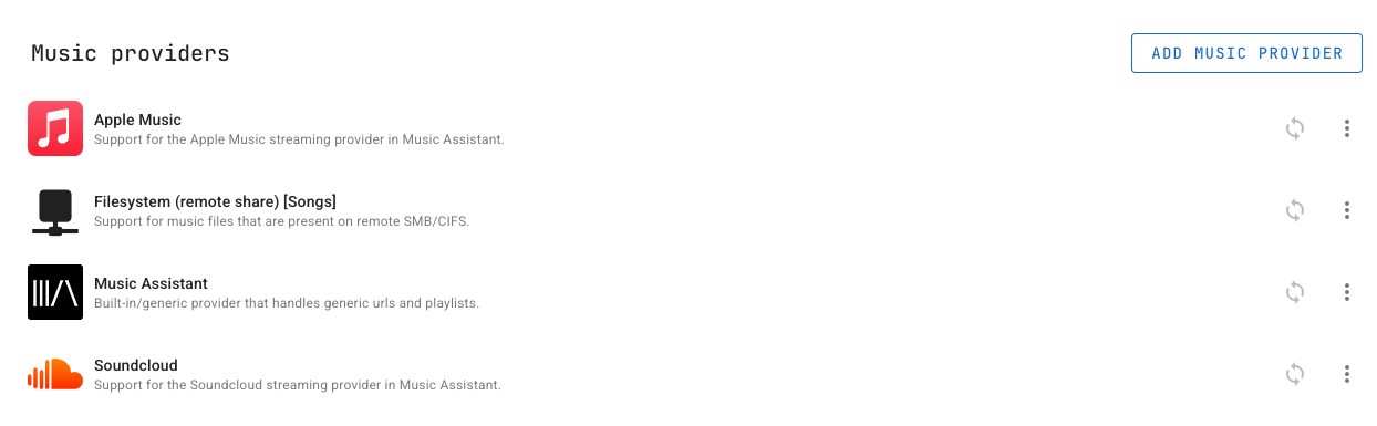 music assistant providers home assistant