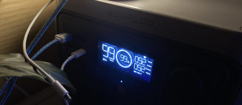 ecoflow river 2 powering PC aboard a narrowboat